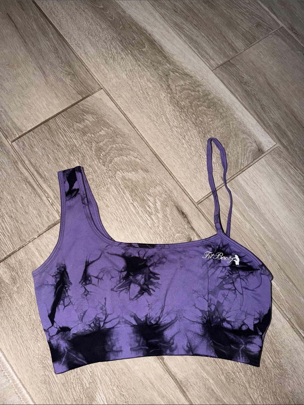 Purple and Black Tie-Dye Fit Booty Sports Bra